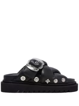 Шлепанцы с дутыми ремешками Toga, черный