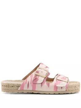 Шлепанцы с геометричным принтом Manebi, розовый