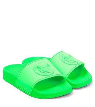 Шлепанцы с изображением медузы Versace, зеленый