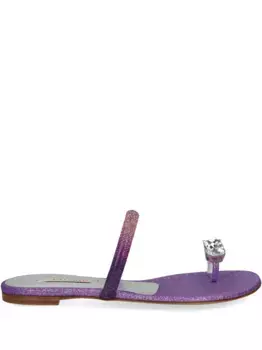 Шлепанцы с кольцом Casadei, фиолетовый