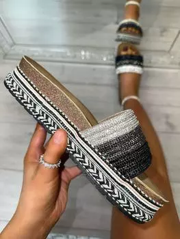 Шлепанцы с кристальным омбре Love Lemonade, бежевый