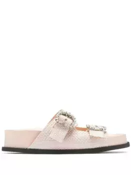 Шлепанцы с кристаллами N21, нейтральный