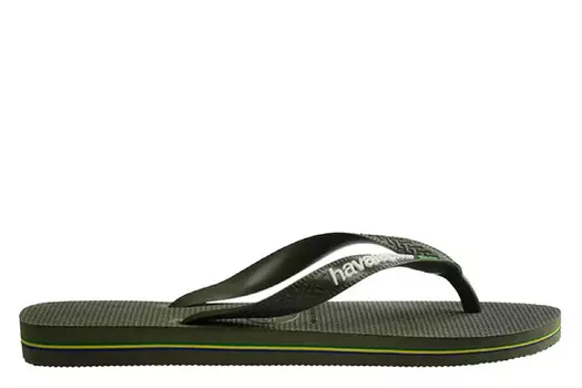 Шлепанцы с квадратным логотипом и эффектом металлик Havaianas, зеленый