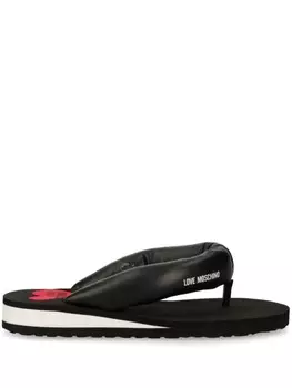 Шлепанцы с логотипом Love Moschino, черный
