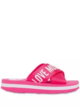 Шлепанцы с логотипом Love Moschino, розовый