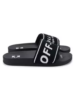 шлепанцы с логотипом Off-White, цвет Black White