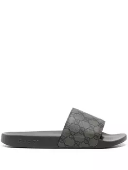 Шлепанцы с монограммой GG Gucci, серый