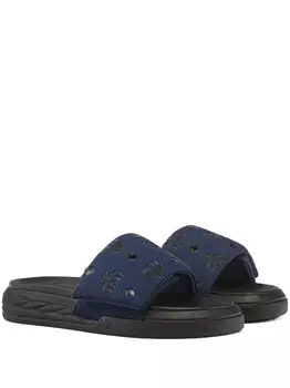 Шлепанцы с монограммой MCM, синий