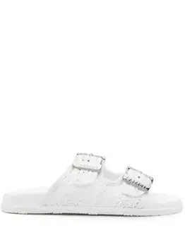 Шлепанцы с пряжками Casadei, белый