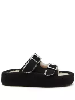 Шлепанцы с пряжками MM6 Maison Margiela, черный
