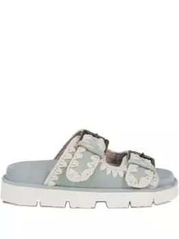 Шлепанцы с пряжками Mou, синий