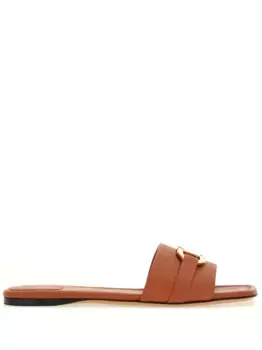Шлепанцы с пряжкой Gancini Ferragamo, коричневый