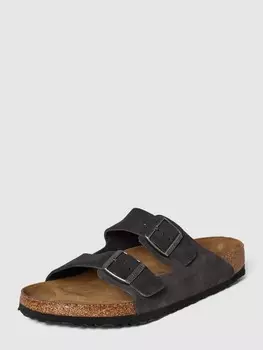 Шлепанцы с пряжкой модель "Аризона" Birkenstock, светло-серый
