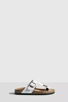 Шлепанцы с пряжкой на ноце Boohoo, белый