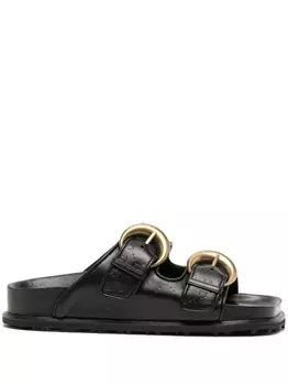 Шлепанцы с тисненой монограммой Marine Serre, черный