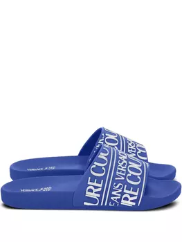 Шлепанцы с тисненым логотипом Versace Jeans Couture, синий