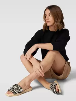 Шлепанцы с узором по всей поверхности, модель Carr Espadrij, черный