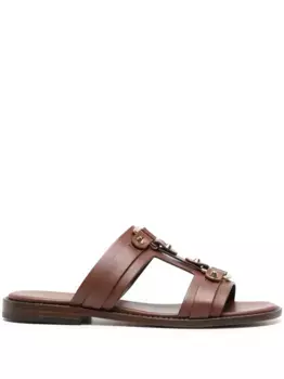 Шлепанцы с заклепками Doucal's, коричневый