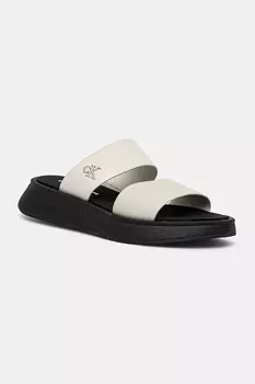 Шлепанцы Sandal Slide с двойными ремешками Calvin Klein Jeans, бежевый