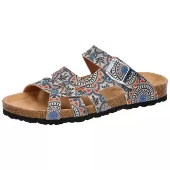 Шлепанцы серебристого цвета Женские шлепанцы Bioline Flora Vegan LICO, серебро