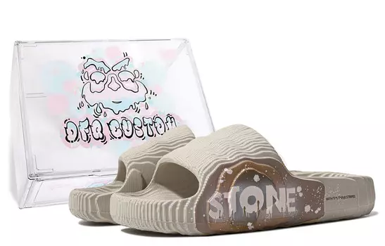 Шлепанцы серии ADILETTE унисекс бежевый/коричневый/белый Adidas Originals