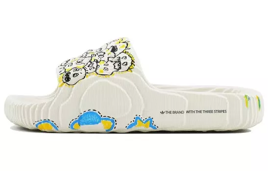 Шлепанцы серии ADILETTE унисекс желто-синий Adidas Originals