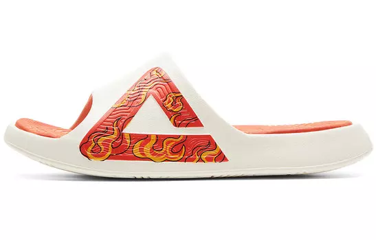 Шлепанцы серии Guochuang мужские холщовые белые красные Peak