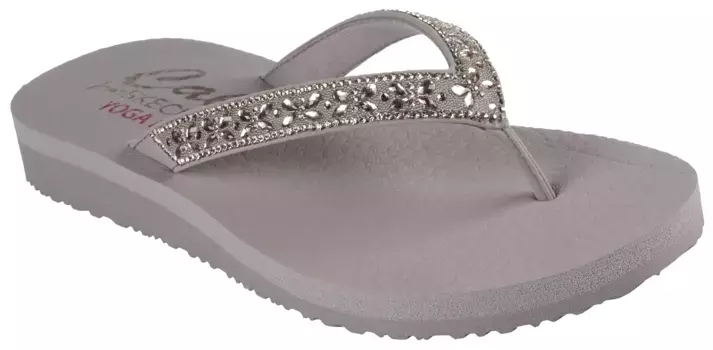 Шлепанцы Skechers "MEDITION-BUTTERFLY GARDEN", летние туфли, тапочки, туфли для бассейна со сверкающими стразами, коричневый