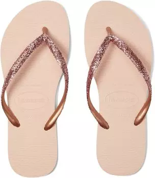 Шлепанцы Slim Glitter II Flip Flop Sandal Havaianas, цвет Ballet Rose/Golden Blush