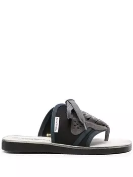 Шлепанцы со вставками Acne Studios, черный