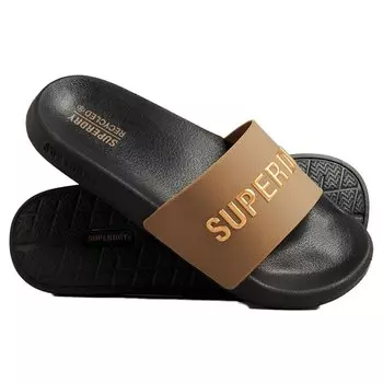 Шлепанцы Superdry Code Logo Vegan Pool, коричневый