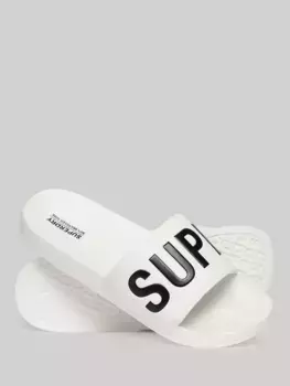 Шлепанцы Superdry Vegan Core Logo Pool, цвет optic/black