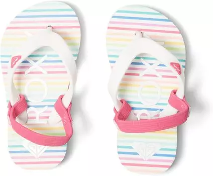 Шлепанцы Tahiti VI Roxy, цвет White/Pink/Turquoise