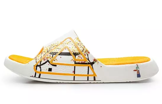 Шлепанцы Tai Ji1.0 унисекс белые/желтые/оранжевые Peak