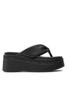 Шлепанцы Tommy Jeans Chancletas Tjw Wedge Sandal, черный