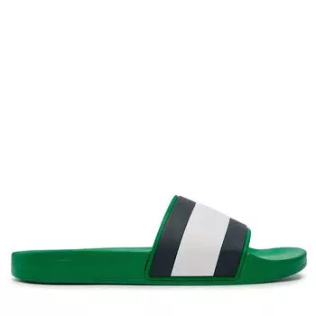 Шлепанцы Tommy Jeans Rubber Th Flag Pool Slide FM0FM04263 Olympic Green L4B, зеленый
