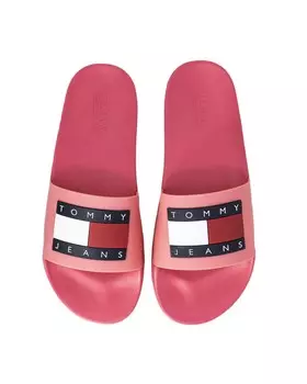 Шлепанцы Tommy Jeans с логотипом, розовый