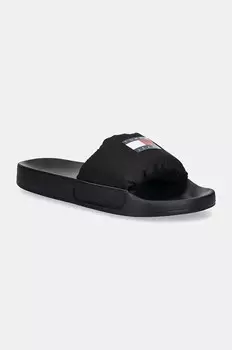 Шлепанцы Tommy Jeans TJW INTERESTING MAT POOL SLIDE, черный