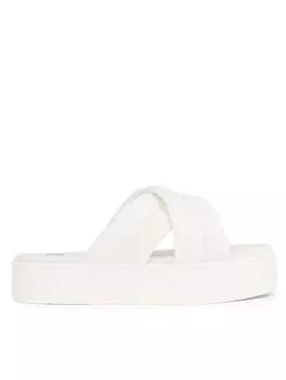 Шлепанцы Tommy Jeans Tjw Lettering Flatform Sandal, экрю