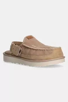 Шлепанцы UGG Goldencoast Clog Regenerate из замши, бежевый