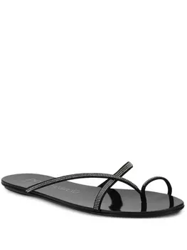 Шлепанцы, украшенные стразами Pedro Garcia, черный