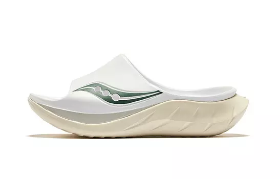 Шлепанцы унисекс белые/бежевые/зеленые Saucony