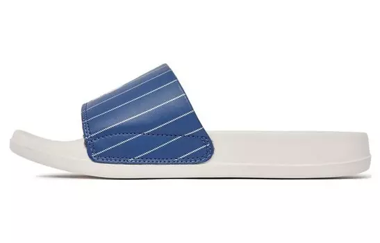 Шлепанцы унисекс белые/королевские синие Mlb