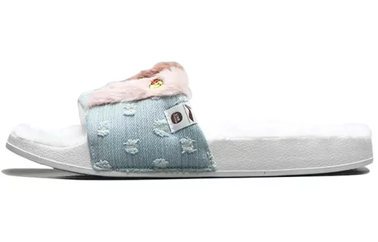 Шлепанцы унисекс белые/королевские синие/папоротниково-зеленые Lining