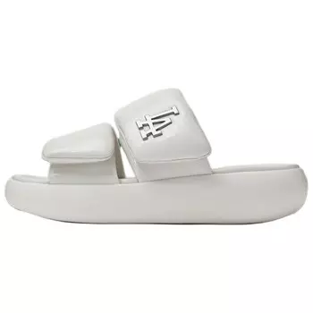 Шлепанцы унисекс белые Mlb