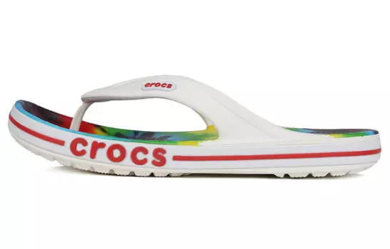 Шлепанцы унисекс белые/разноцветные Crocs