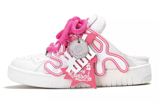 Шлепанцы унисекс белые/розовые Adcdavinci