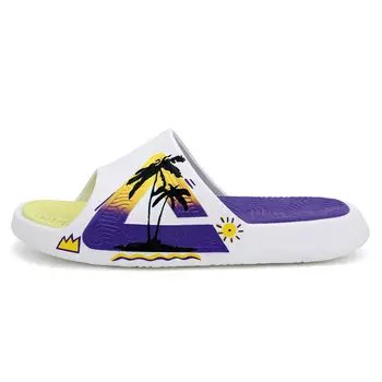 Шлепанцы унисекс белые/желтые/фиолетовые Peak