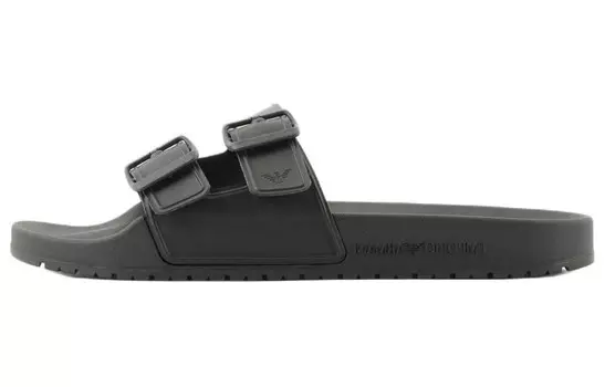 Шлепанцы унисекс черные Emporio Armani
