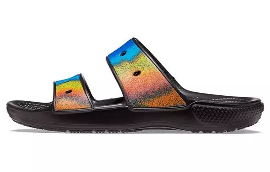 Шлепанцы унисекс черный/цветной Crocs